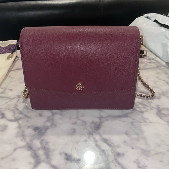Tory Burch Maroon Convertable Crossbody Purse - Picture 2 of 9
